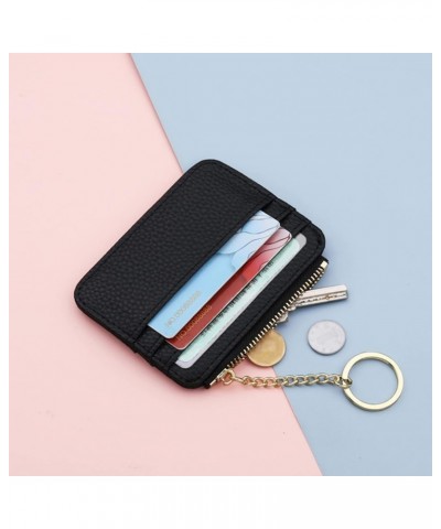 Fashion ID Short Wallet Solid Color Women Men Artificial Leather Zipper Purse Multiple Card Slots (White, One Size) B One Siz...