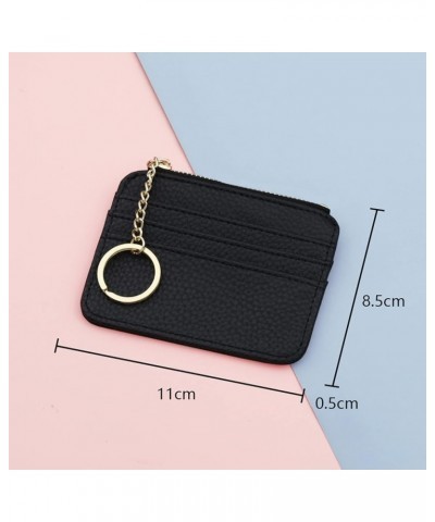 Fashion ID Short Wallet Solid Color Women Men Artificial Leather Zipper Purse Multiple Card Slots (White, One Size) B One Siz...