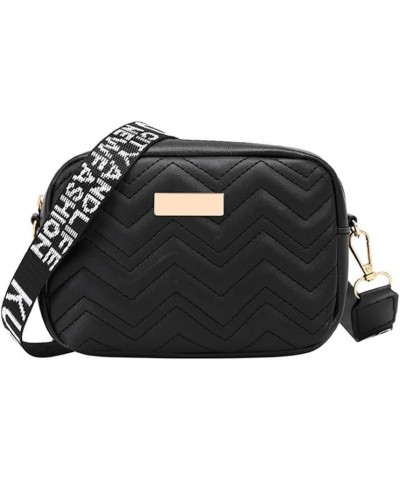 Women's Fashionable Single Shoulder Bag with Zipper ClosureUnique Patterned Strap Suitable for Fashion Enthusiasts Black $7.5...