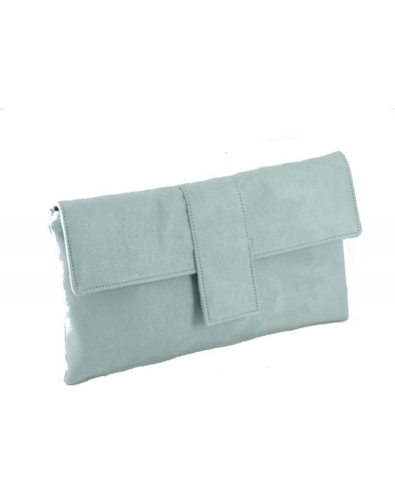 Womens Elegant Faux Suede Clutch Bag/Shoulder Bag Occasion Wedding Party Prom Bag Baby Blue $27.03 Clutches