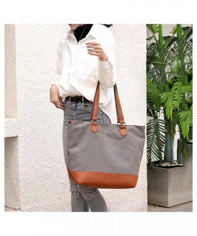 Anti-Theft Classic Shoulder Bag for Men, Tote Shopper Bag Canvas Shoulder Bag Fashion Contrast Color Casual Handbag (Color : ...