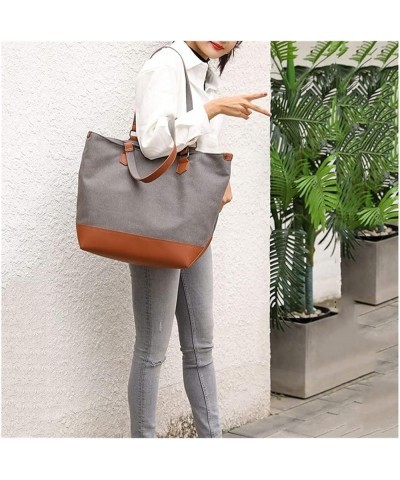 Anti-Theft Classic Shoulder Bag for Men, Tote Shopper Bag Canvas Shoulder Bag Fashion Contrast Color Casual Handbag (Color : ...