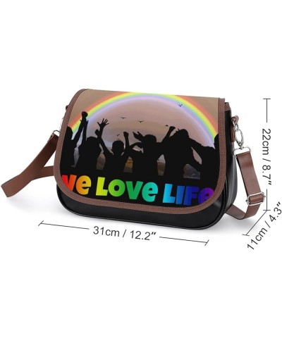 Printed Shoulder Crossbody Bag Leather Hobo Bags Medium Ladies Top Handles Satchels Unicorn Rainbow Heart Color7 $25.91 Hobo ...