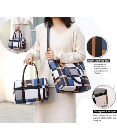 6-Pcs Women Handbag Purse Shoulder Bag Totes Satchel Bag Top-Handle Boston Bag Crossbody Bag Wallet Messenger Bag Set Blue $3...