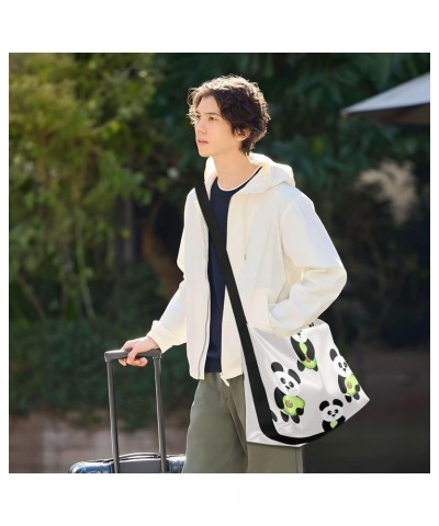 Cute Cartoon Panda Hobo Shoulder Bag for Women Men PU Leather Crossbody Bag Slouchy Tote Handbags for Work Travel $16.50 Totes