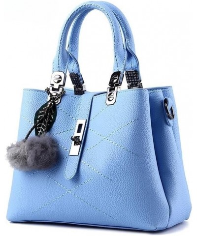 Vogue Stitching Design Woman Bag Single Shoulder Crossbody Cute Decorative Women's Handbags Sky Blue $38.19 Totes