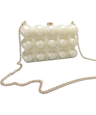 Acrylic Evening Clutch Bag for Women Shell Shape Shoulder Crossbody Bag Glitter Marble Purse Handbag Champagne D-ivory $46.90...