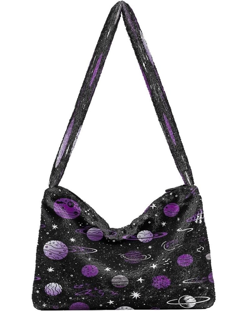 Floral and Sunflower Women's Shoulder Bag, Book Tote Bag, Fall Shoulder Bags for Women Black With a Constellation-3 $12.99 Totes