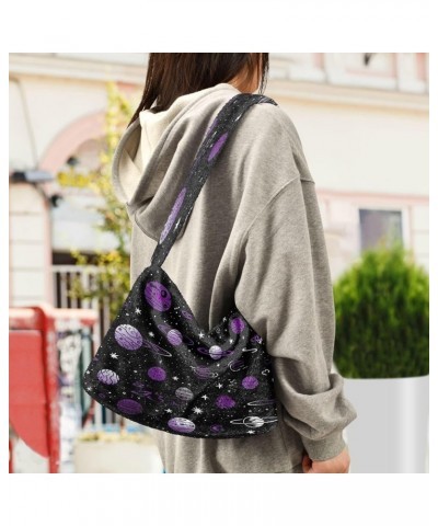 Floral and Sunflower Women's Shoulder Bag, Book Tote Bag, Fall Shoulder Bags for Women Black With a Constellation-3 $12.99 Totes