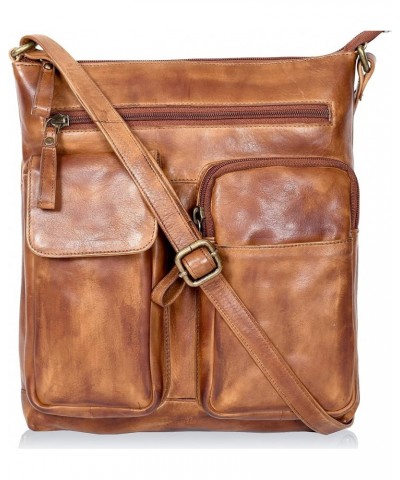 Leather Crossbody Bags for Women - Women's Handbags Bag Adjustable Shoulder Strap Purse Vintage Tan $18.90 Crossbody Bags