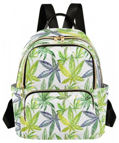 Wildflower Green Leaf Women Backpack Purse Ladies Fashion Shoulder Bag Daypack Travel Bag 10L Medium $16.80 Backpacks