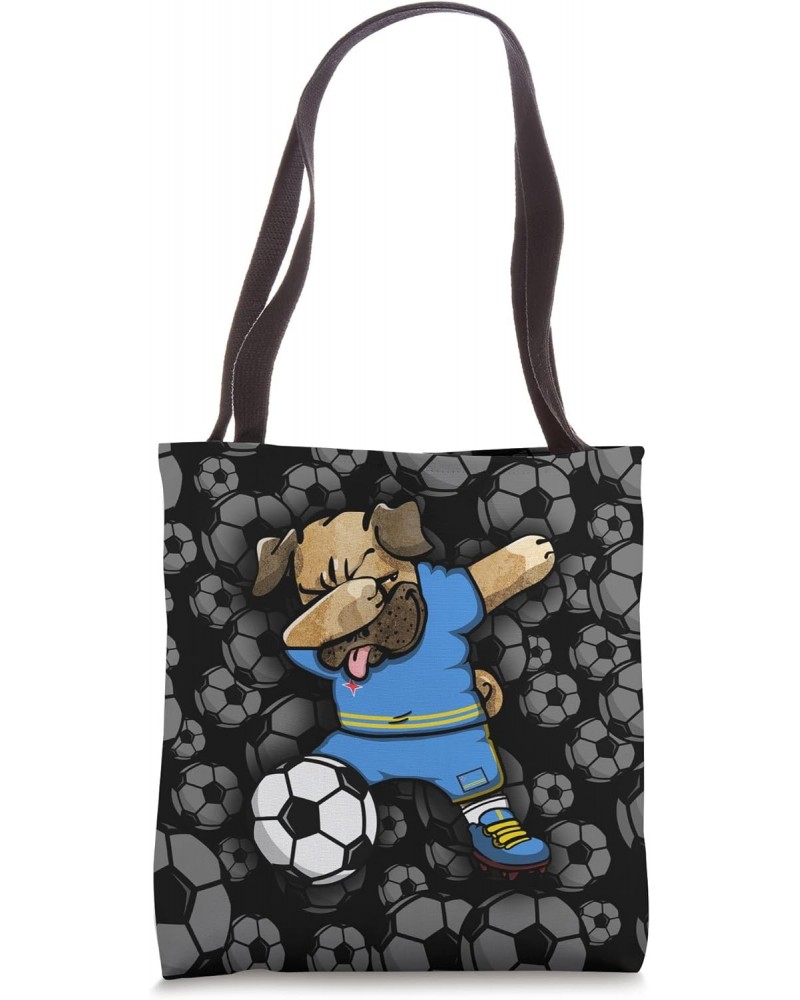 Dabbing Pug Aruba Soccer Fans Jersey Aruban Football Lovers Tote Bag $14.43 Totes