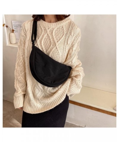 Casual Nylon Hobos Crossbody Bag for Women Shoulder Bags Large Capacity Tote Bag Female Purses Fanny Bag Black $11.00 Totes