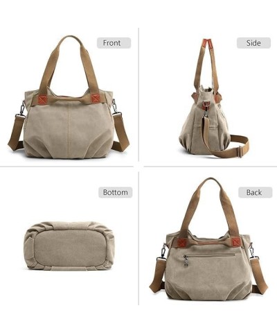 Canvas Handbags for Women,Shoulder Bags Vintage Messenger Crossbody Satchel Hobo Bag for School Travel Work Daily Use Khaki $...