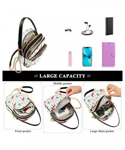 Women's Crossbody Handbags Clutch Phone Purse Running Deer Stylish Shoulder Bag with Detachable Chain Strap $14.55 Shoulder Bags