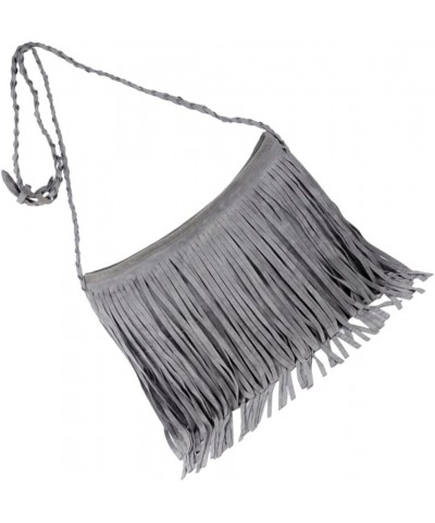 Fringe Crossbody Shoulder Bag with Strap Tassel Messenger Bag Country Style Western Fringe Purse for Women Summer Grey $9.48 ...