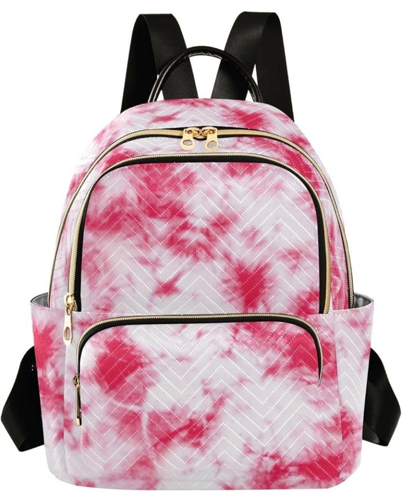 Women Backpack Batik Tie Dye Abstract Pink Blossom Durable Travel Backpack Lightweight Handbag Lady Purse Roomy Double Zipper...