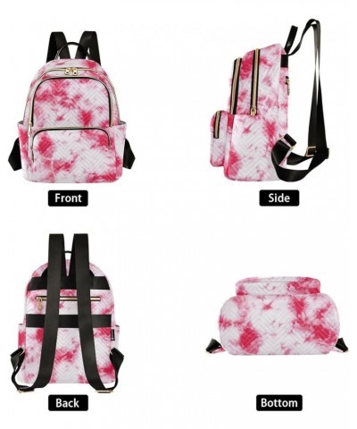 Women Backpack Batik Tie Dye Abstract Pink Blossom Durable Travel Backpack Lightweight Handbag Lady Purse Roomy Double Zipper...