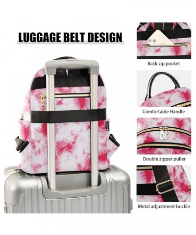 Women Backpack Batik Tie Dye Abstract Pink Blossom Durable Travel Backpack Lightweight Handbag Lady Purse Roomy Double Zipper...