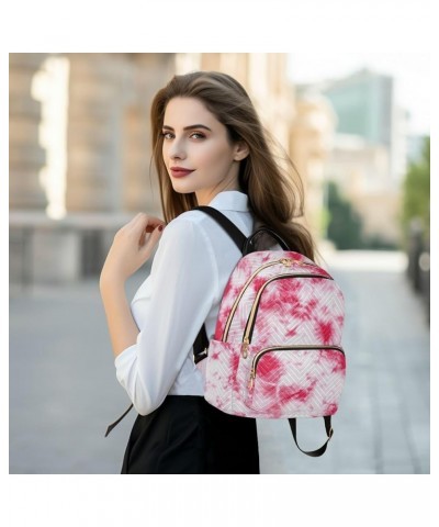 Women Backpack Batik Tie Dye Abstract Pink Blossom Durable Travel Backpack Lightweight Handbag Lady Purse Roomy Double Zipper...