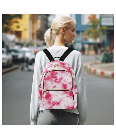 Women Backpack Batik Tie Dye Abstract Pink Blossom Durable Travel Backpack Lightweight Handbag Lady Purse Roomy Double Zipper...