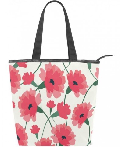 Pink Carnation Painted The Tote Bag for Women Big Capacity Women's Shoulder Handbags Canvas Shopping Dating Bag $10.81 Totes