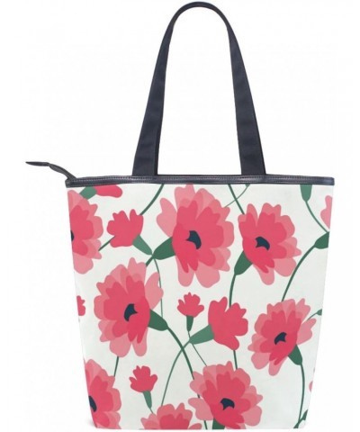 Pink Carnation Painted The Tote Bag for Women Big Capacity Women's Shoulder Handbags Canvas Shopping Dating Bag $10.81 Totes