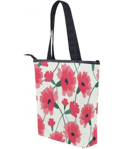 Pink Carnation Painted The Tote Bag for Women Big Capacity Women's Shoulder Handbags Canvas Shopping Dating Bag $10.81 Totes