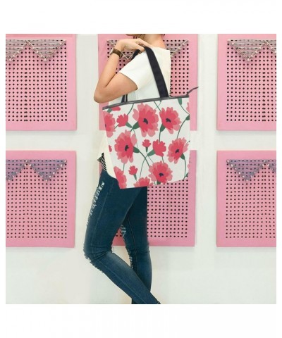 Pink Carnation Painted The Tote Bag for Women Big Capacity Women's Shoulder Handbags Canvas Shopping Dating Bag $10.81 Totes