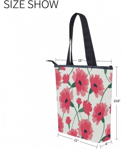 Pink Carnation Painted The Tote Bag for Women Big Capacity Women's Shoulder Handbags Canvas Shopping Dating Bag $10.81 Totes