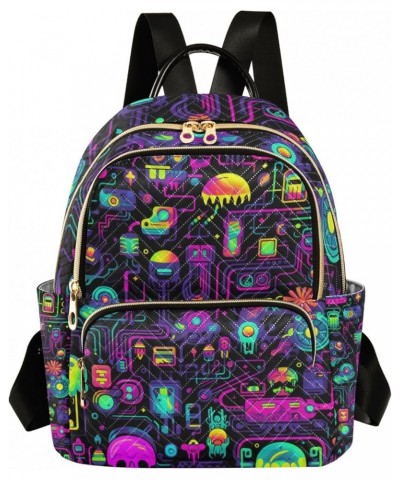 Small Backpack Purse for Women, Abstract Pattern2 Travel Bag Casual Daypack Shoulder Bag Medium $17.28 Backpacks