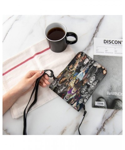 The Rock Smashing Music Pumpkins Band Collage Small Cell Phone Purse Cell Phone Purse Clutch Handbag For Womens Female Black ...