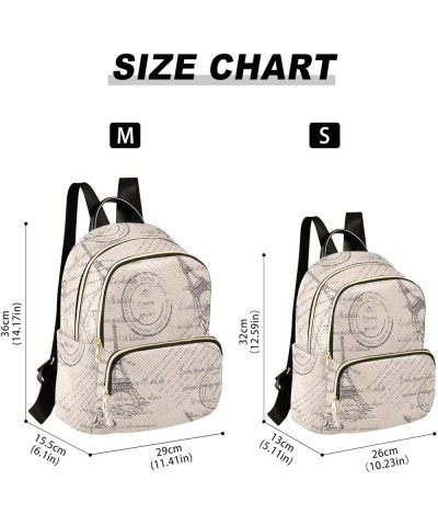 Retro Eiffel Tower Stamp Casual Fashion Polyester Travel Rucksack Shoulder Bag Color Medium $19.60 Backpacks