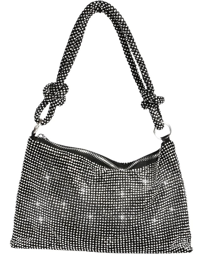 Rhinestone Evening Bags for Womens, Chic Crystal Sparkly Evening Purse Handbag Hobo Bag Black $15.94 Evening Bags