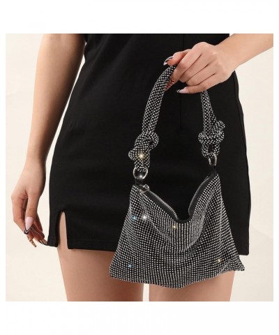 Rhinestone Evening Bags for Womens, Chic Crystal Sparkly Evening Purse Handbag Hobo Bag Black $15.94 Evening Bags