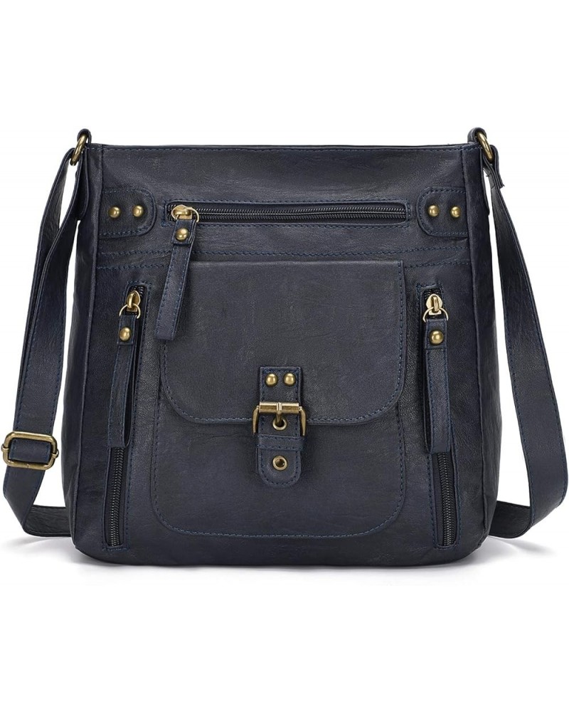 Crossbody Bags for Women, Multi Pocket Shoulder Bags, Medium PU Leather Cross Body Purses Royal Blue $35.19 Totes