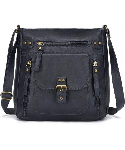 Crossbody Bags for Women, Multi Pocket Shoulder Bags, Medium PU Leather Cross Body Purses Royal Blue $35.19 Totes