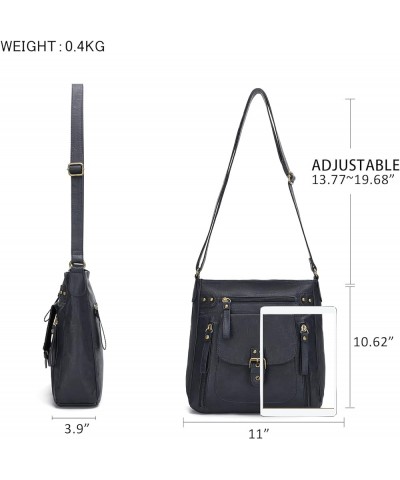 Crossbody Bags for Women, Multi Pocket Shoulder Bags, Medium PU Leather Cross Body Purses Royal Blue $35.19 Totes