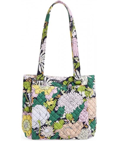 Women's Cotton Multi-Compartment Shoulder Satchel Purse Bloom Boom - Recycled Cotton $47.78 Satchels