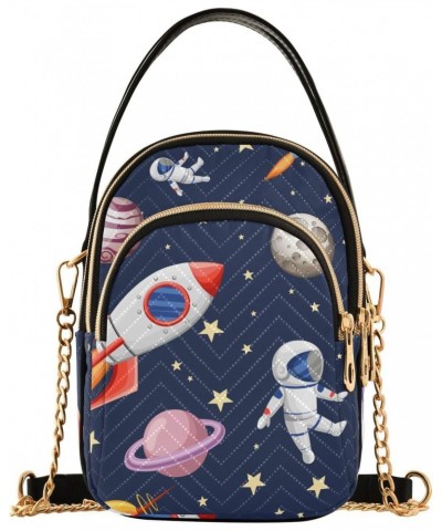 Galaxy Space Rocket Crossbody Bags for Women with Shoulder Strap Cell Phone Purse Trendy Shoulder Handbags Wallet Mom Girls L...