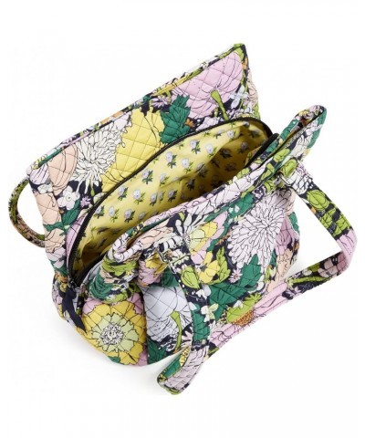 Women's Cotton Multi-Compartment Shoulder Satchel Purse Bloom Boom - Recycled Cotton $47.78 Satchels