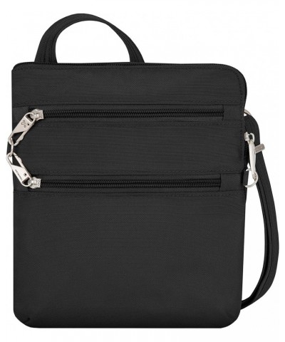 Anti-theft Classic Slim Dbl Zip Crossbody Bag Bag Black $49.20 Crossbody Bags