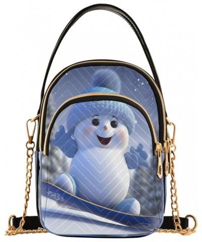 Cute Snowman (2) Shoulder Bags for Women Retro Classic Handbag Purse Small Purses with Chain $14.29 Shoulder Bags