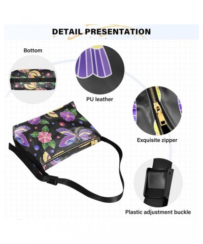 Cross Body Purses Colorful Dragonflies Flowers Girls Sling Bag Beauty Womens Crossbody Tote Bag $16.17 Totes