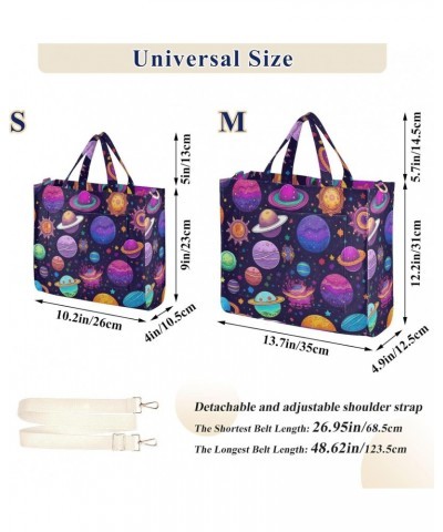 Cute Planets Corduroy Women Tote Bag, Handbag Purse with Detachable Strap Small Size $13.27 Crossbody Bags