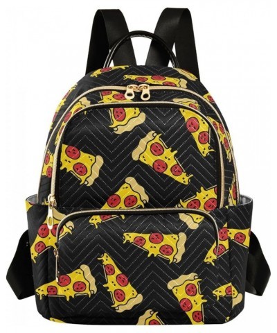 Women's Medium Fashion Backpack Cartoon Pizzas Print Ladies Travel Daypack Aesthetic Shoulder Bag 11.4×6.1×14.1 IN $21.59 Bac...