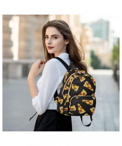 Women's Medium Fashion Backpack Cartoon Pizzas Print Ladies Travel Daypack Aesthetic Shoulder Bag 11.4×6.1×14.1 IN $21.59 Bac...