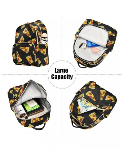 Women's Medium Fashion Backpack Cartoon Pizzas Print Ladies Travel Daypack Aesthetic Shoulder Bag 11.4×6.1×14.1 IN $21.59 Bac...