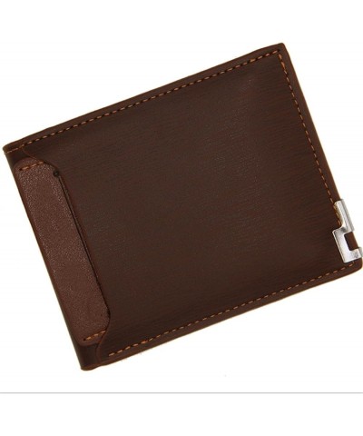 Wallet Fashion Leisure Iron Side Pumping Card Pocket New Men's Wallet (Color : Brown) Brown $27.94 Wallets