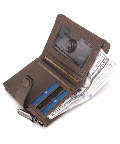 Women's Wallet Long Bifold Card Holder RFID Blocking with Zipper Coin Pocket B Khaki $7.50 Wallets